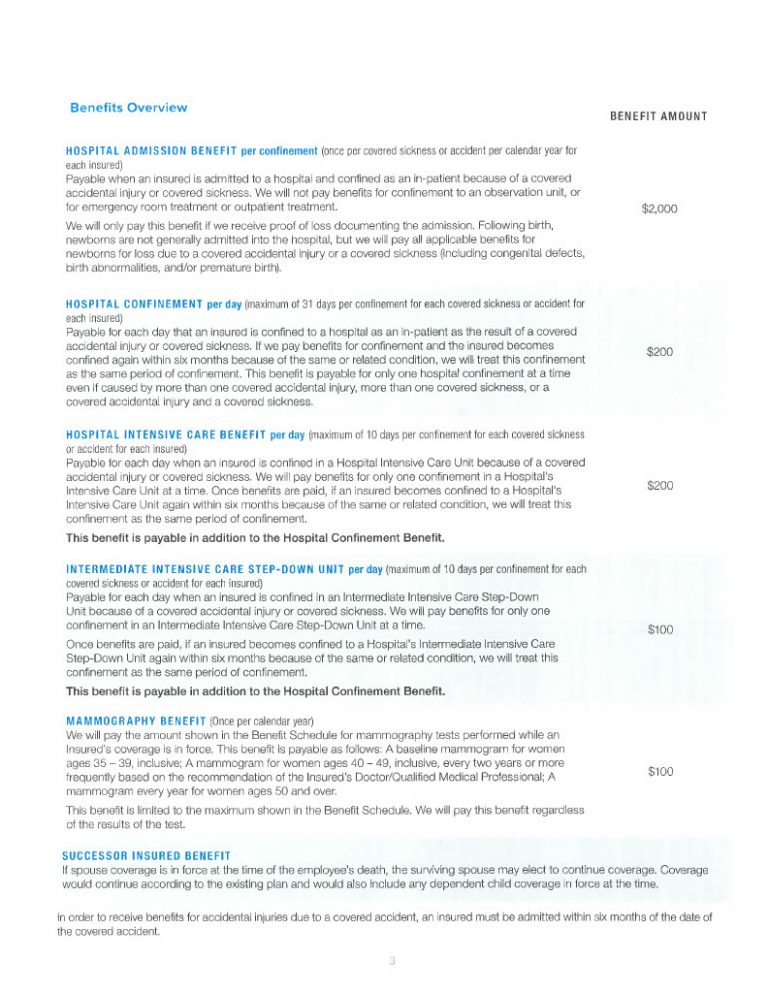 Aflac Hospital Brochure CWA 9003